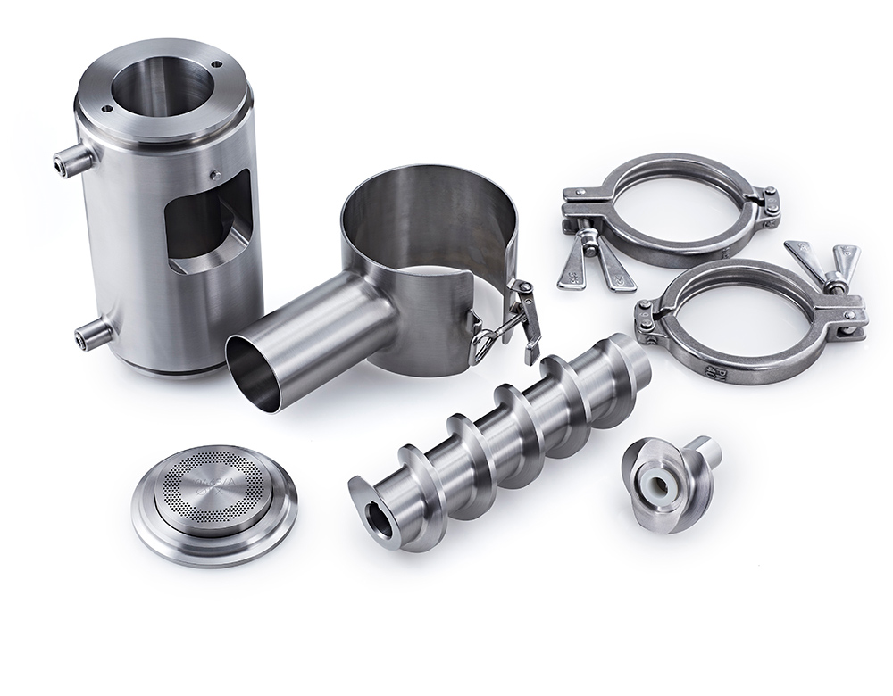 Caleva Variable Density Kit axial extrusion attachment components shown diassembled