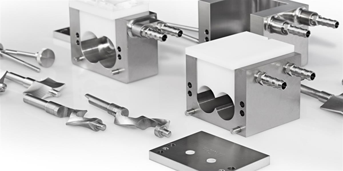 Mixing bowls and blades for the Caleva mini mixer with water jacketed bowls of different sizes